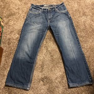 BKE Denim Tyler Straight Leg Jeans Mens 36R Actual 36x28 Blue Faded Denim READ